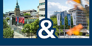 Bild mit Gebäuden der TU Darmstadt und der RUB