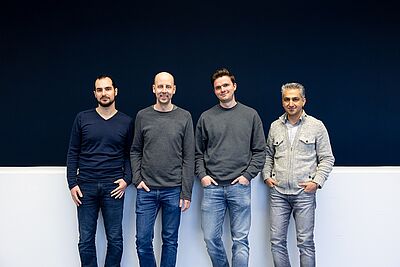 Nicolai Müller, Pascal Sasdrich, David Knichel und Amir Moradi (von links)