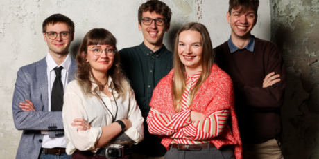 Das Team: (vl.) Marius Süß, Sarah Sickmann, Fabian Habedank, Sarah Lomp, Adam Globisch