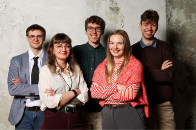 Das Team: (vl.) Marius Süß, Sarah Sickmann, Fabian Habedank, Sarah Lomp, Adam Globisch